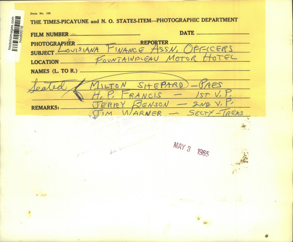 1965 Press Photo Louisiana Finance Association Officers in New Orleans