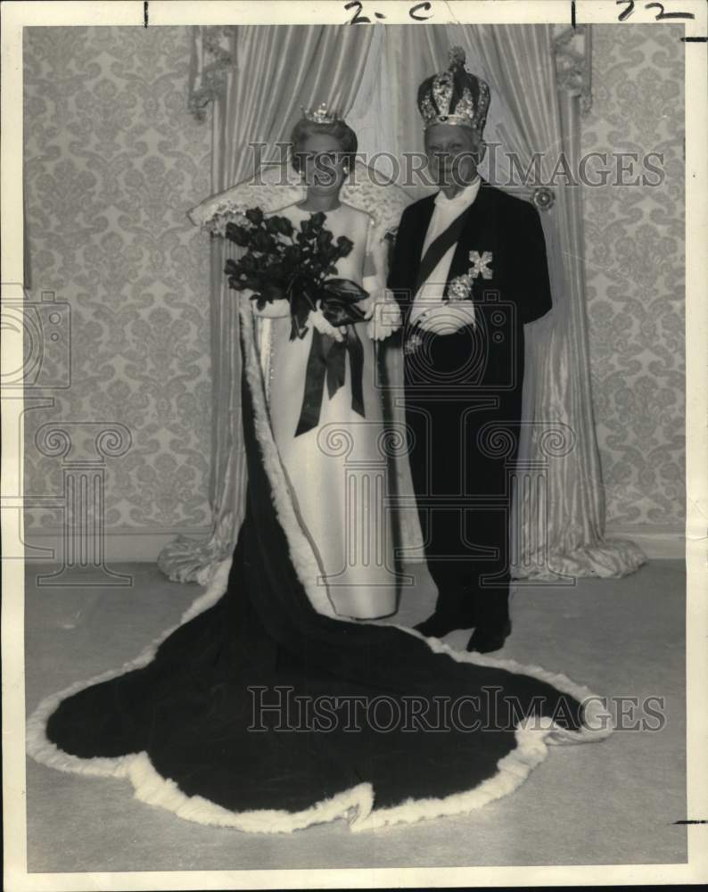 1968 Press Photo Albert B. Plauche &amp; Louise A. Landry- Krewe of Slidellians