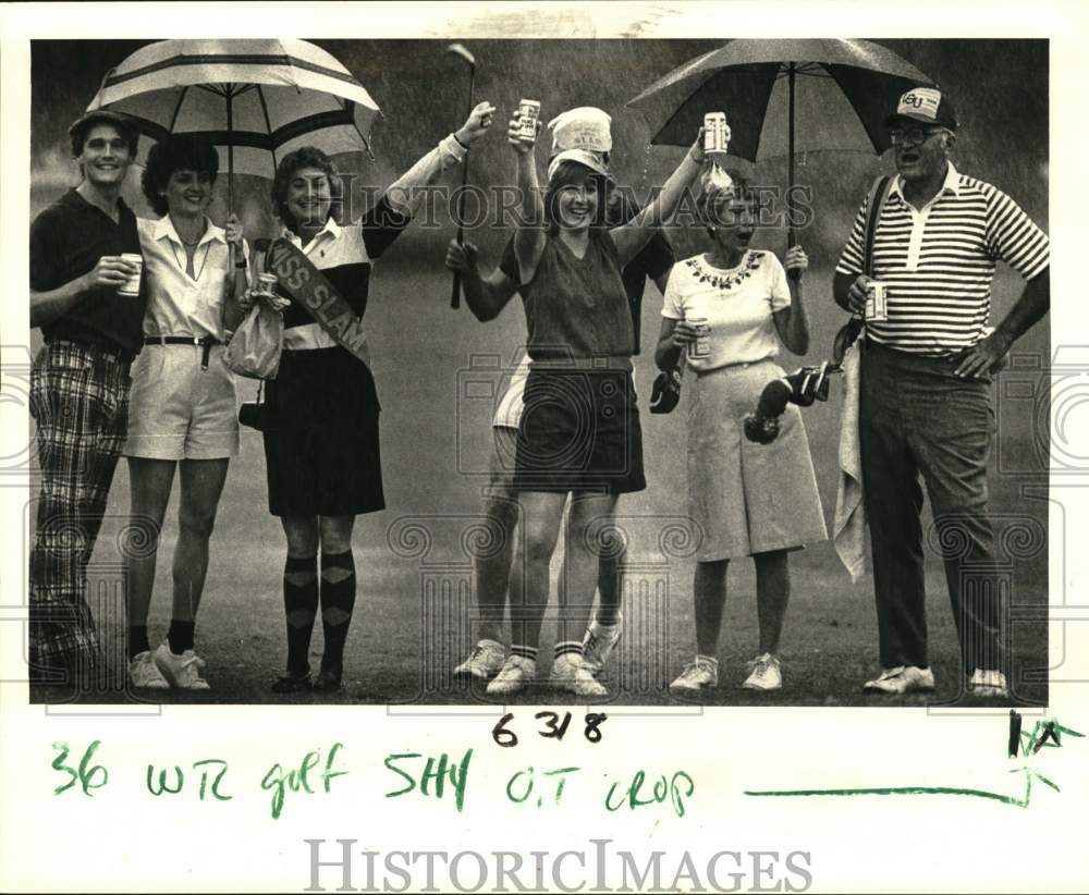 1984 Press Photo Participants of second annual SLAM Invitational golf tournament- Historic Images