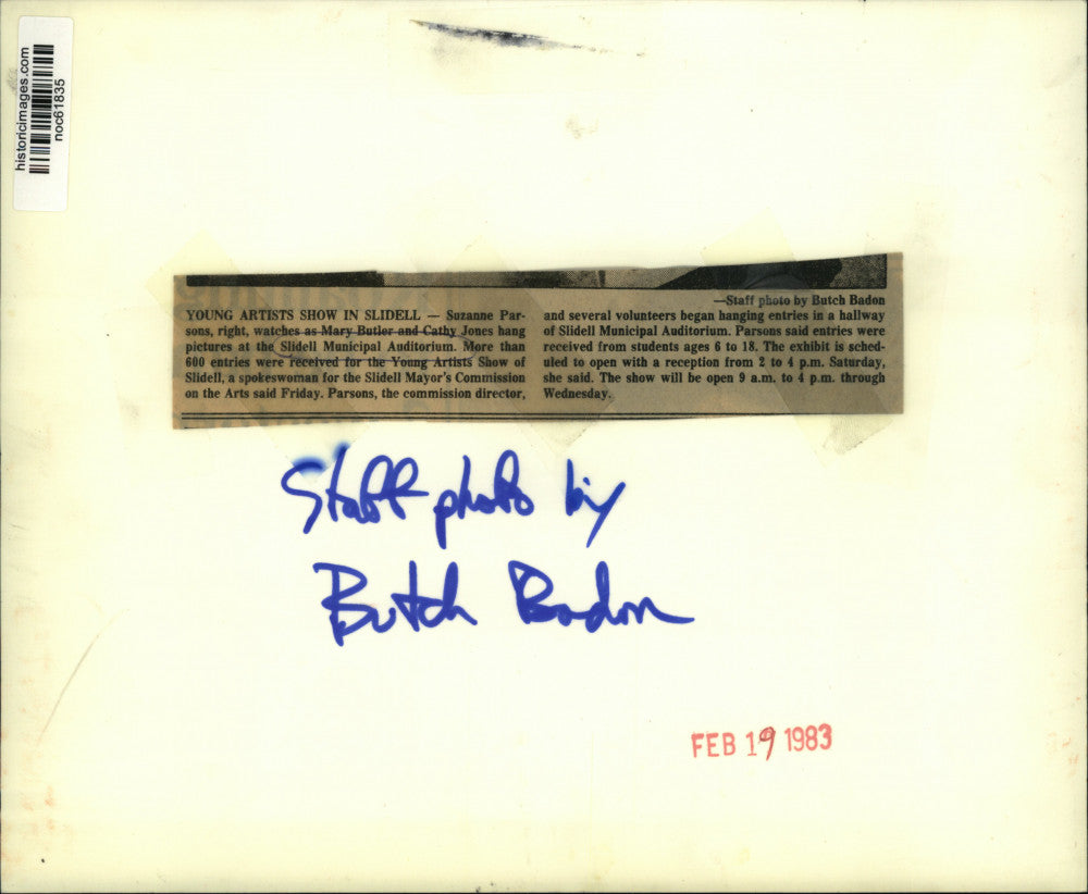 1983 Press Photo Pictures for Young Artists Show at Slidell Municipal Auditorium