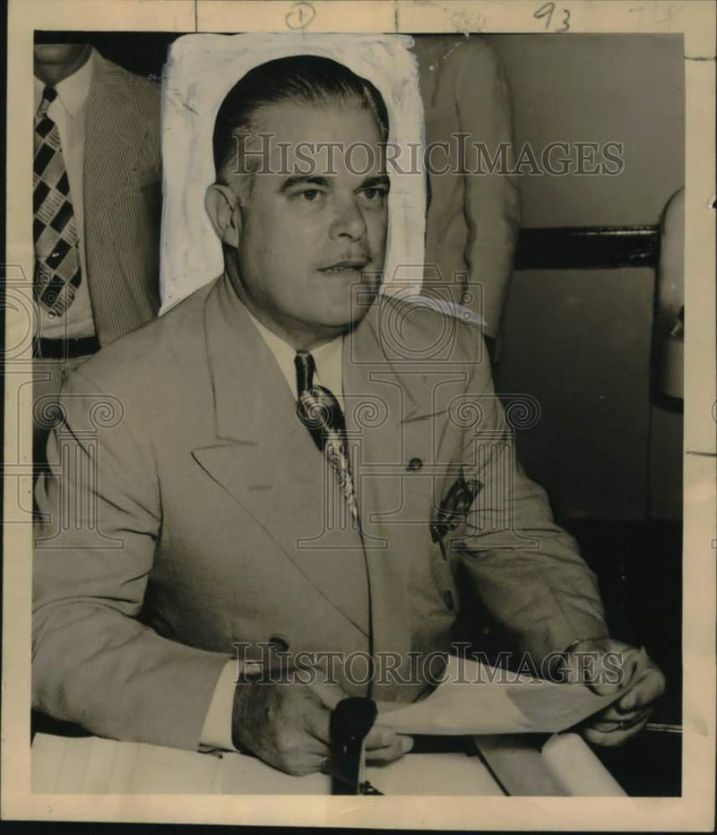 Load image into Gallery viewer, 1948 Press Photo Hugh Stewart, New Louisiana Fire Marshal - noc62078
