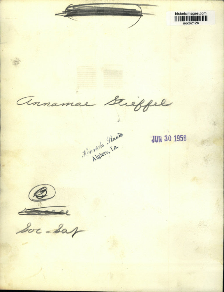 1950 Press Photo Annamae Stieffel, Debutante - noc62126