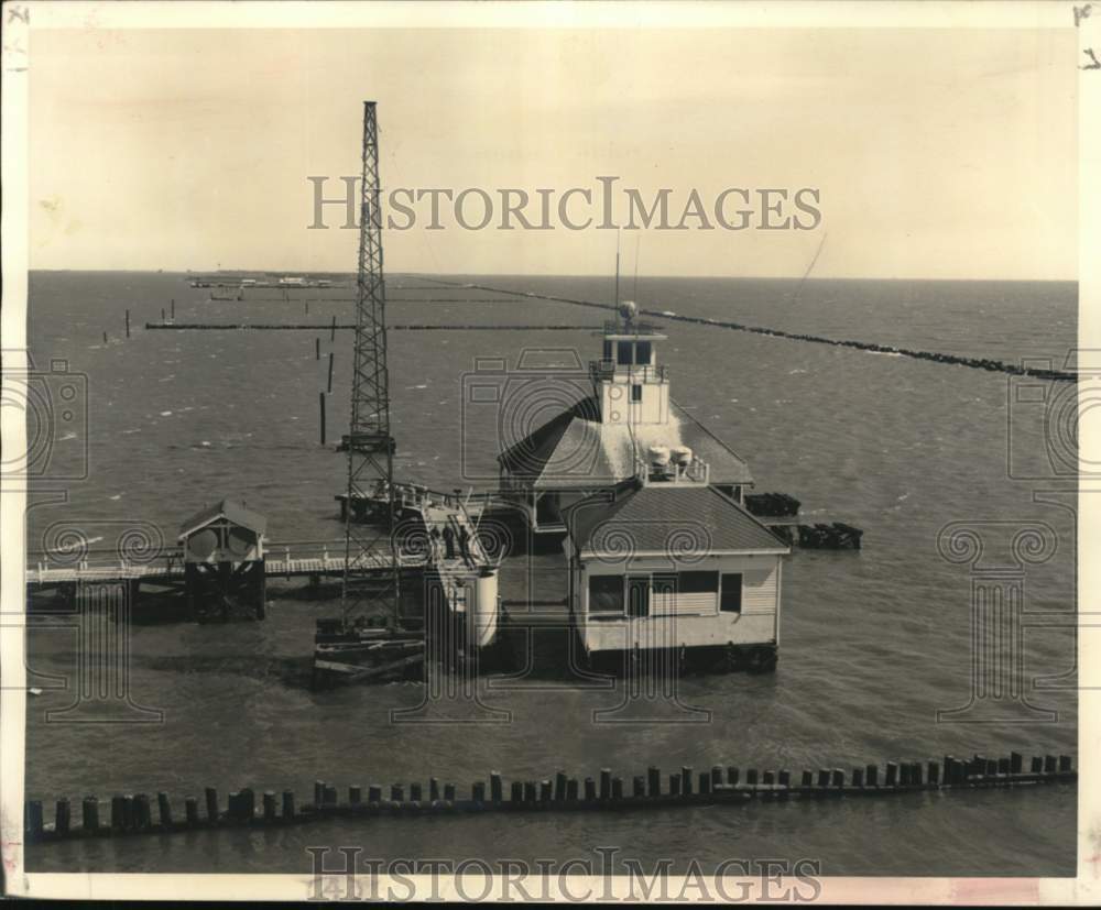 1965 Press Photo The old Southwest Pass Light Station built in 1929 - noc62508