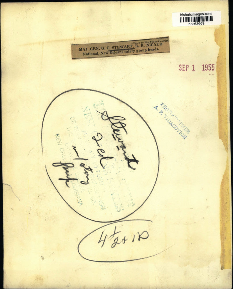 1955 Press General G.C. Stewart, R.R. Nicaud, New Orleans Safety Group