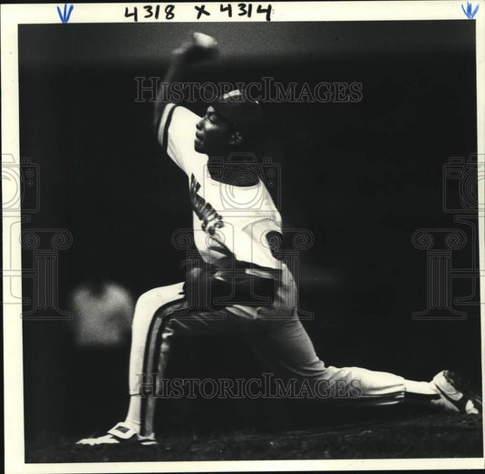 1983 Press Photo Wendy's pitcher Tookie Spann gave up three homers in game- Historic Images