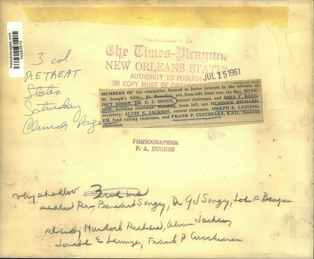 1961 Press Photo Committee formed to foster interest in St. Joseph&#39;s retreats.