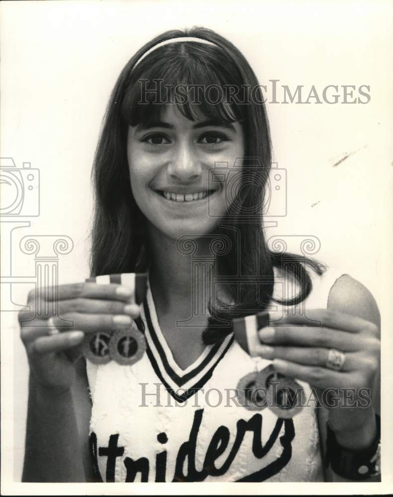 1968 Press Photo Jewel Vicari, Cheerleader - noc64880- Historic Images