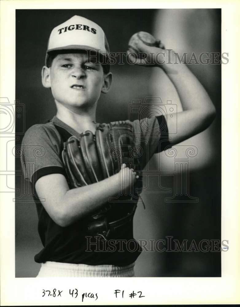 1990 Press Photo Jason Smith, Tigers First Baseman at PARD Playground- Historic Images