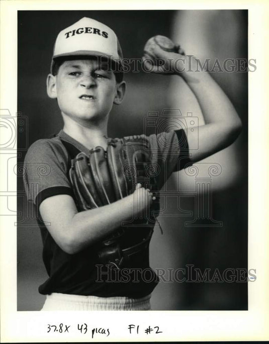 1990 Press Photo Jason Smith, Tigers First Baseman at PARD Playground- Historic Images