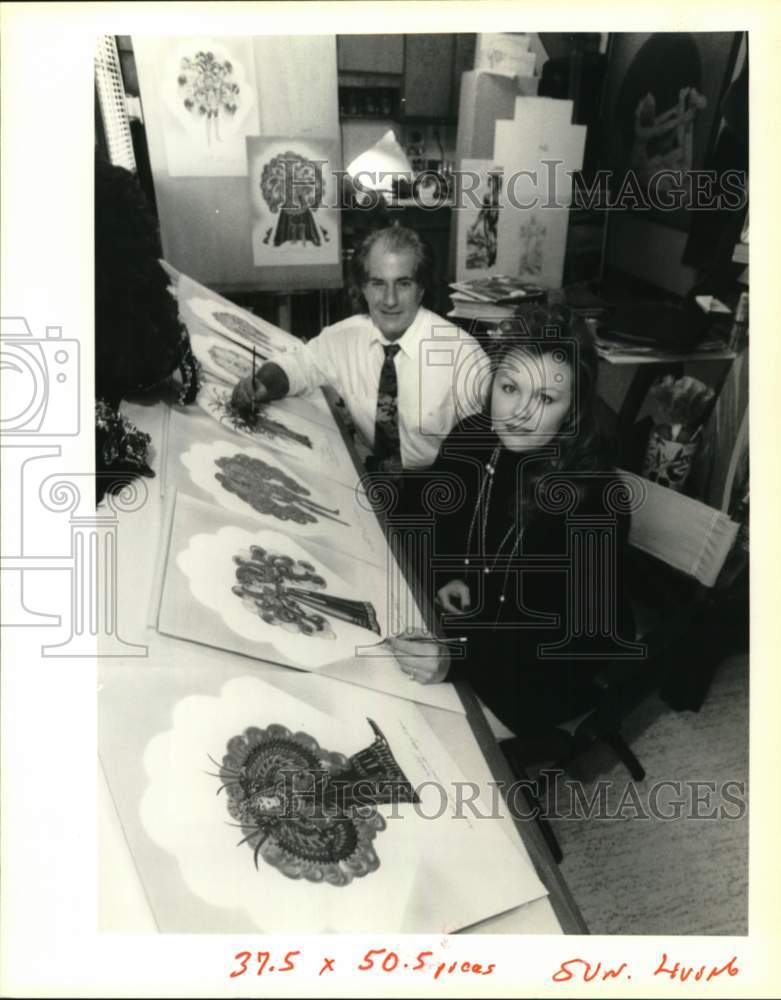 1991 Press Photo Costume designers Tony DiMarco and Debra Smith- Historic Images