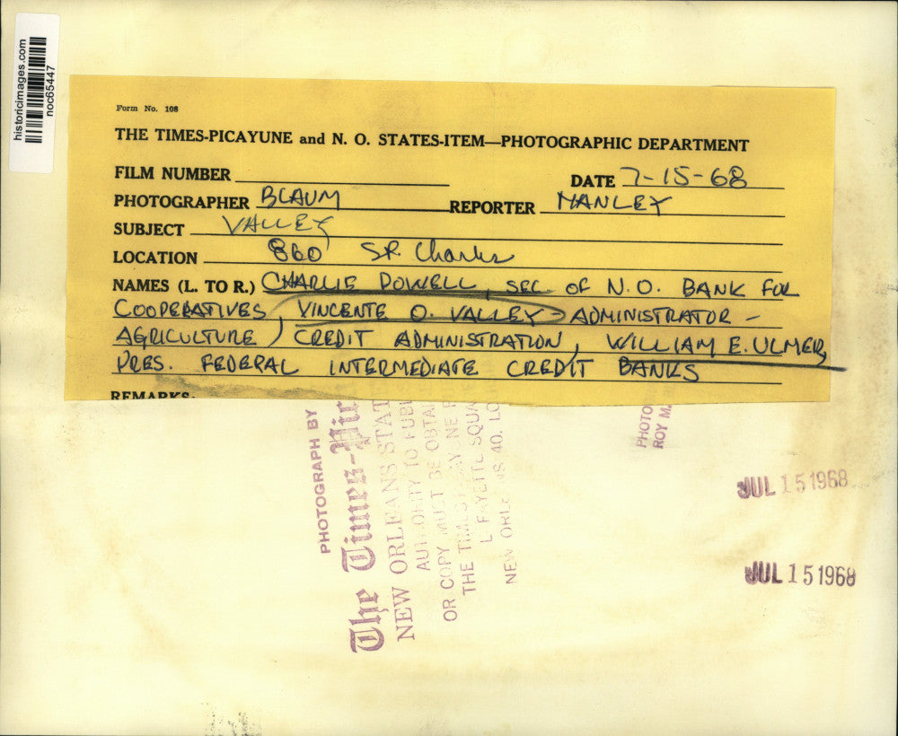 1968 Press Photo Top Louisiana Bank Executives meeting at St. Charles