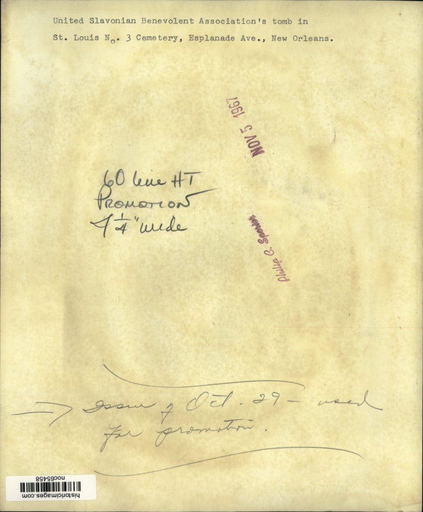 1967 Press Photo United Slavonian Benevolent Association's tomb in St. Louis