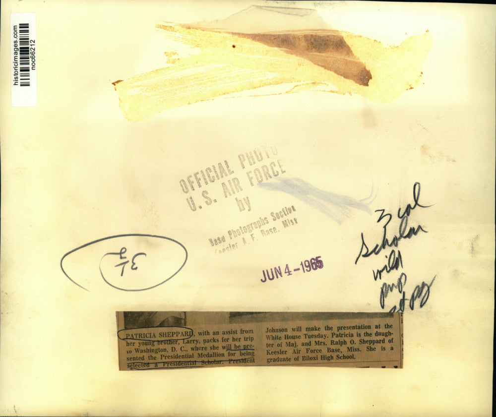 1965 Press Photo Patricia Sheppard, Presidential Scholar with her brother Larry