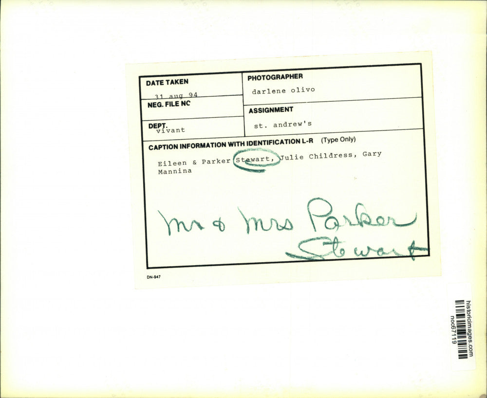 1994 Press Photo Dignitaries attending the St. Andrew's Benefit Party