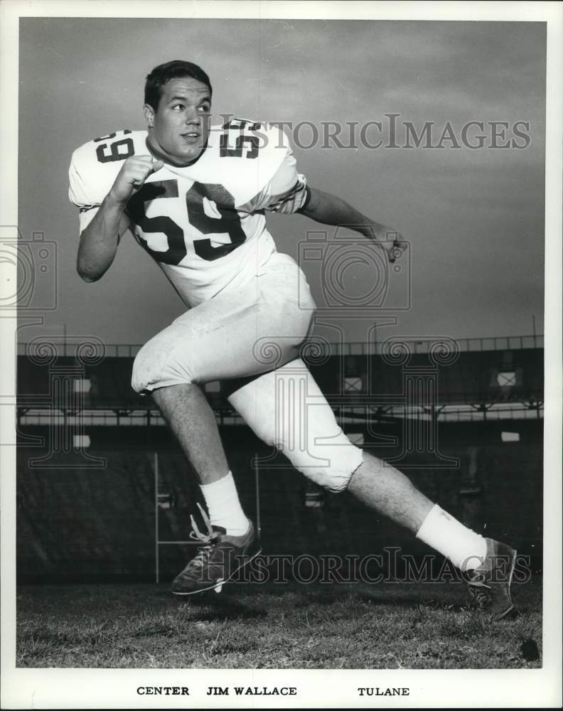 1967 Press Photo Jim Wallace, Center Tulane Football - noc68358- Historic Images