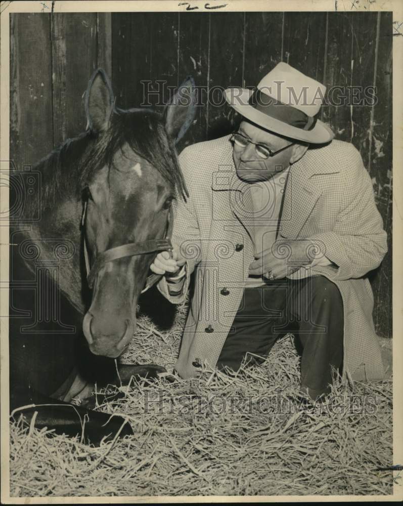 Press Photo Steve Valenti and Doge&#39;s Son horse - noc68531- Historic Images