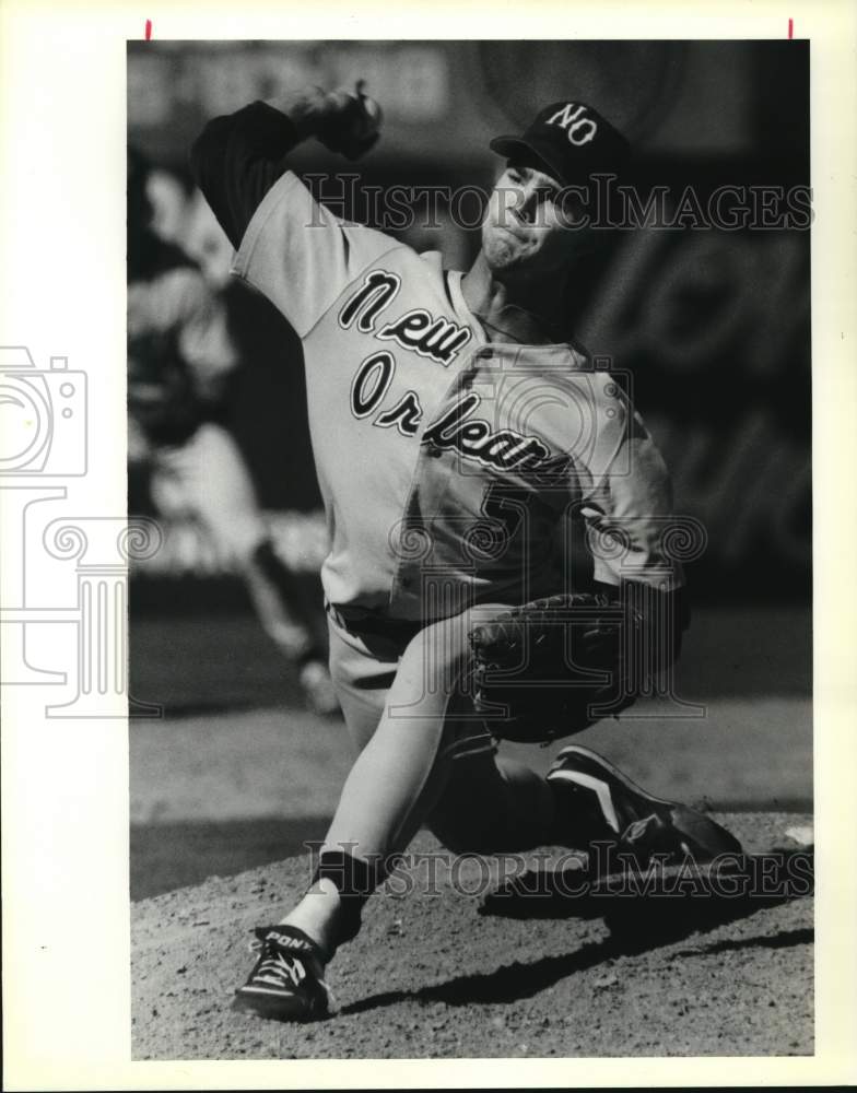 1990 Press Photo UNO pitcher no. 5 Brad Stuart- Baseball - noc68776- Historic Images