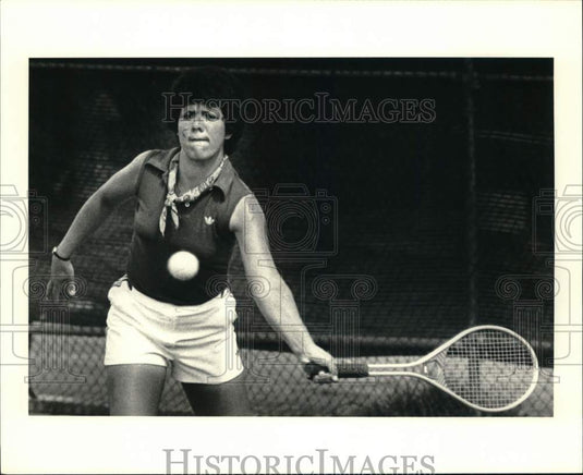 1979 Press Photo Camille Soulier from Lake Charles at Women's Open Semis- Historic Images
