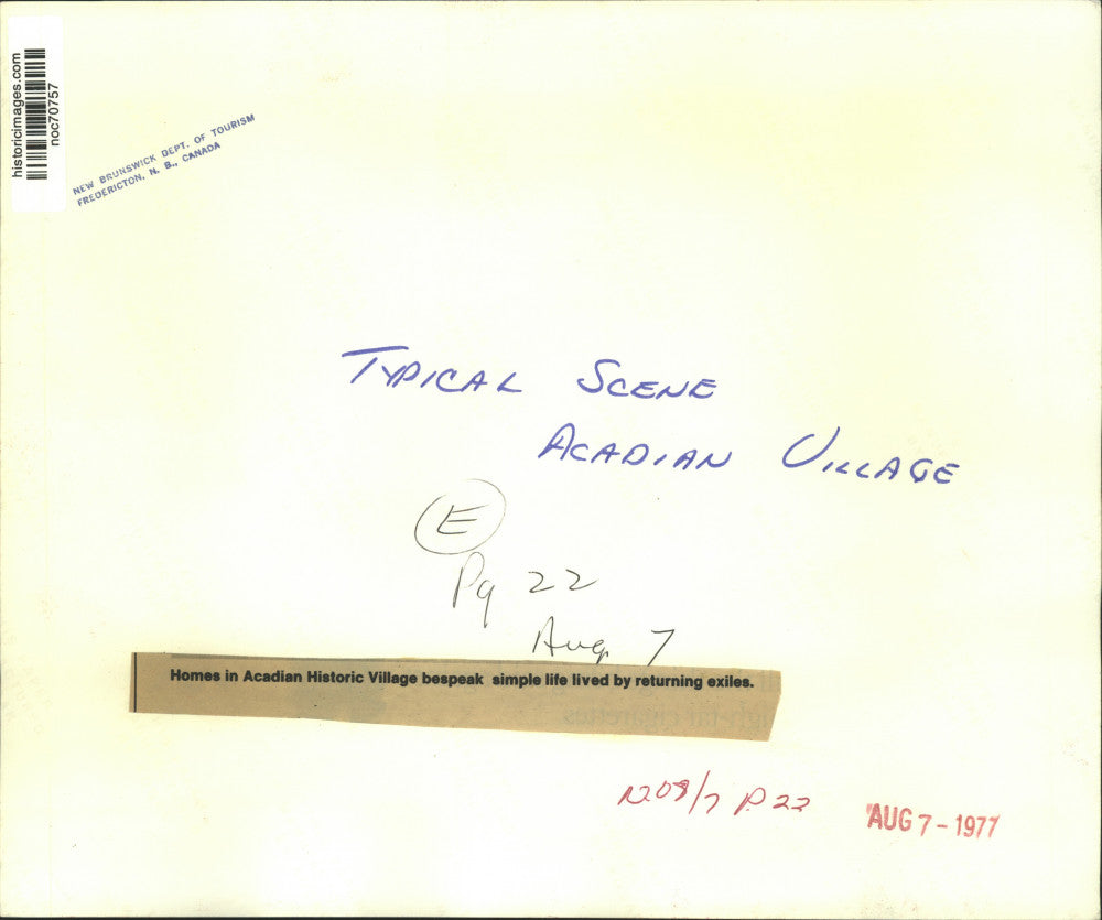 1977 Press Photo Homes in Acadian Historic Village bespeak simple life