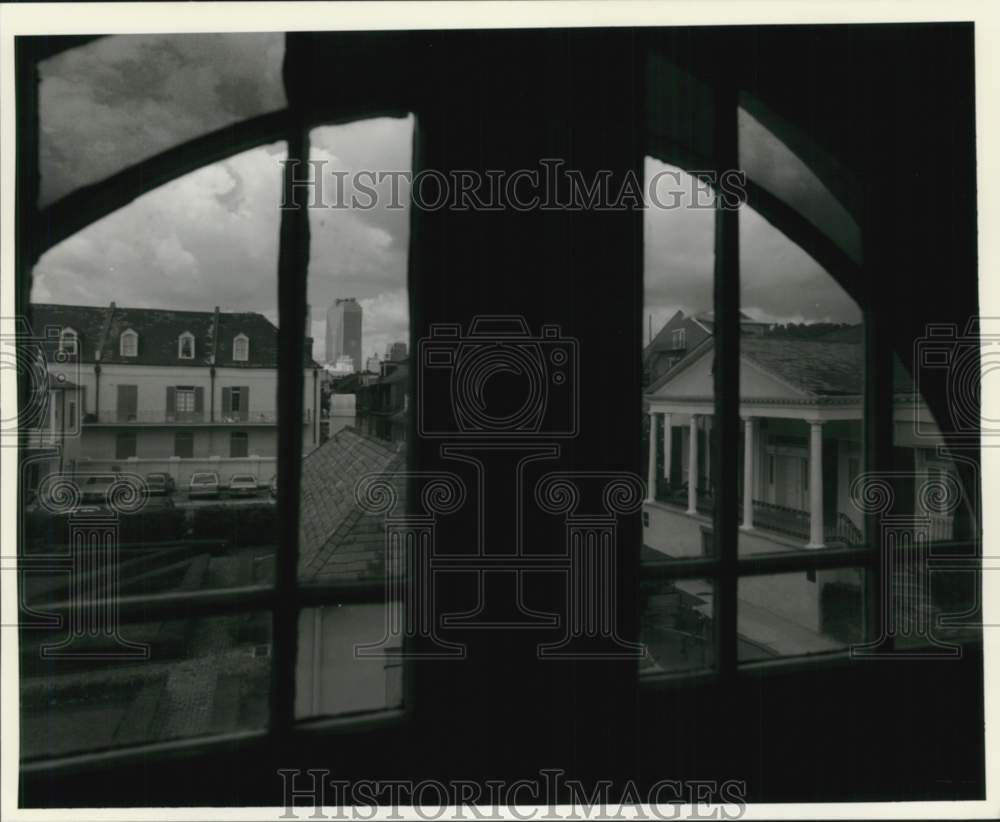 1993 Press Photo View out a window of the Old Ursuline Convent Church.- Historic Images