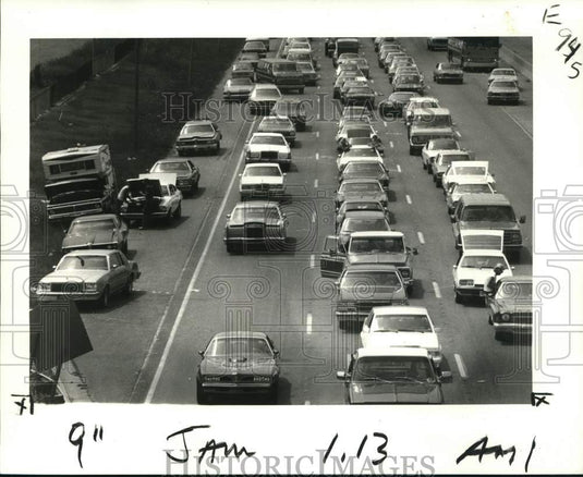 1981 Press Photo Traffic congestion near the South Broad Street overpass