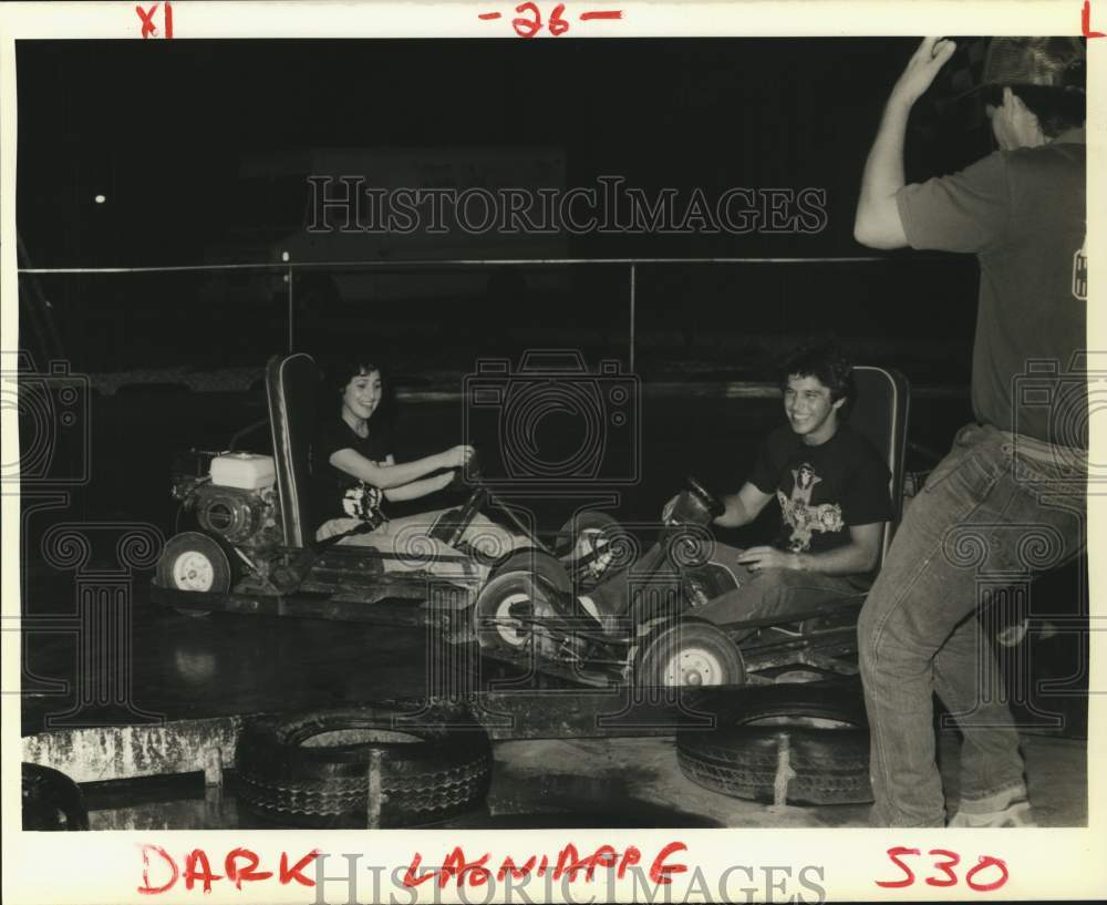 1988 Press Photo Hazel & Ricky Guillot at Endure Slick Track in Metairie- Historic Images
