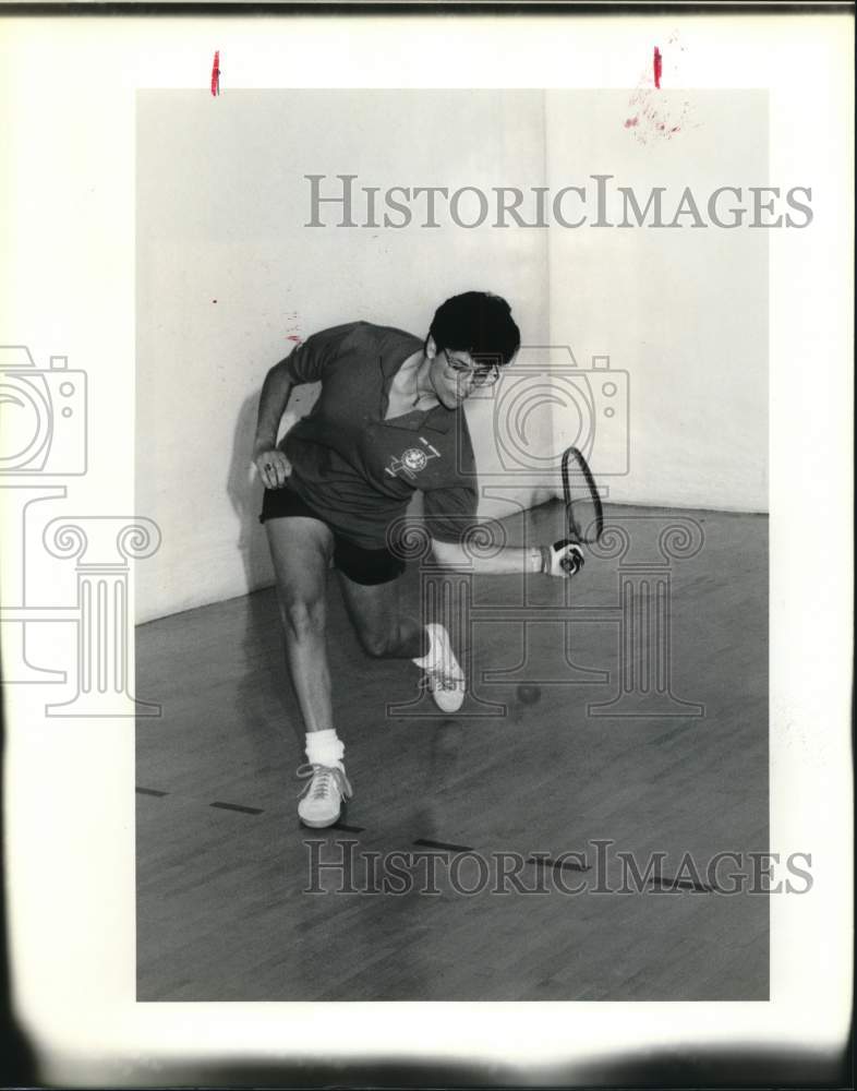 1990 Press Photo Karen Taylor, State Champion, Division A, Doubles, Racquetball- Historic Images