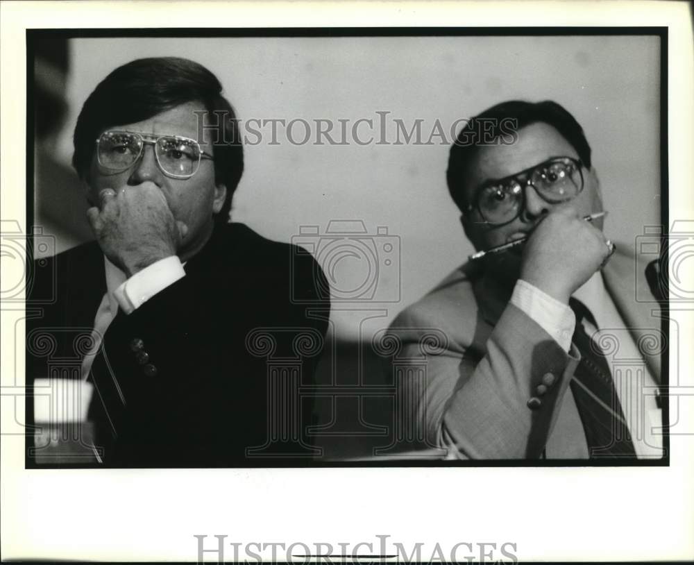 1989 Press Photo St. Tammany Parish School Board members at meeting in Slidell- Historic Images