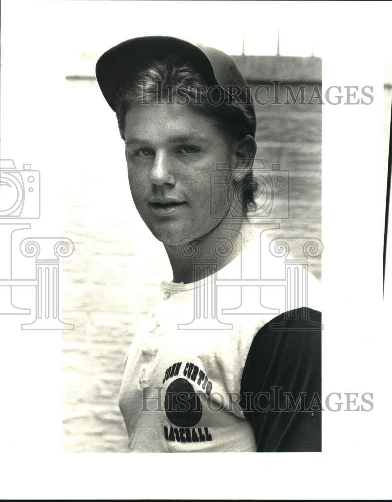 1989 Press Photo Al Theriot, pitcher for John Curtis School, River Ridge- Historic Images