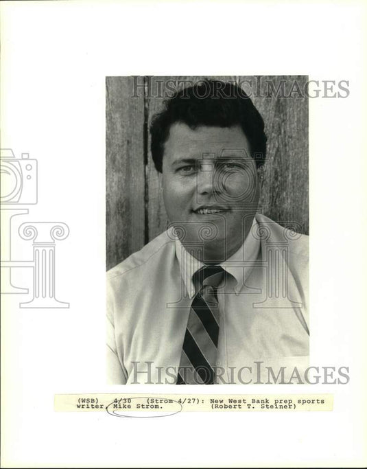 1988 Press Photo Mike Strom, New West Bank prep sports writer - noc94035- Historic Images