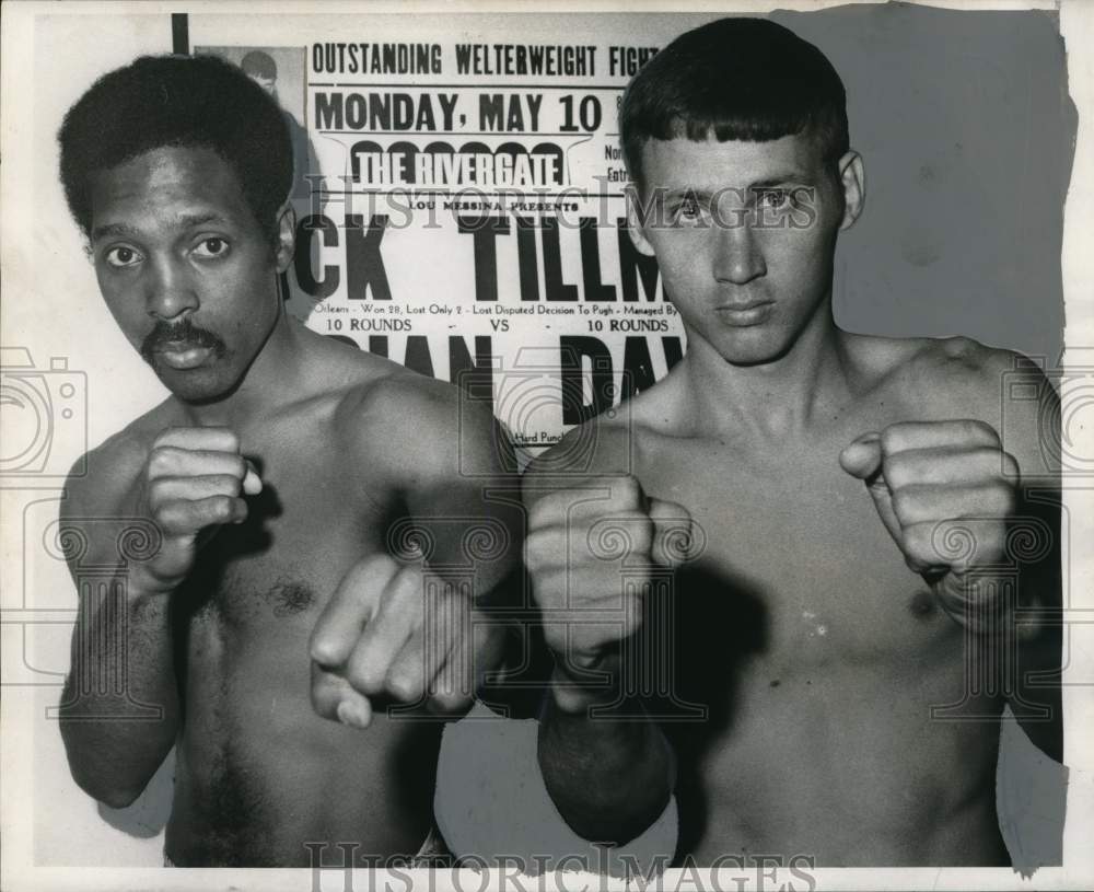 1971 Press Photo Adrian Davis &amp; Jack Tillman in a welterweight bout - noc97106- Historic Images