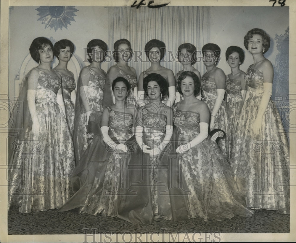 1963 Press Photo Women at the Ball of the Athenians in the Municipal Auditorium- Historic Images