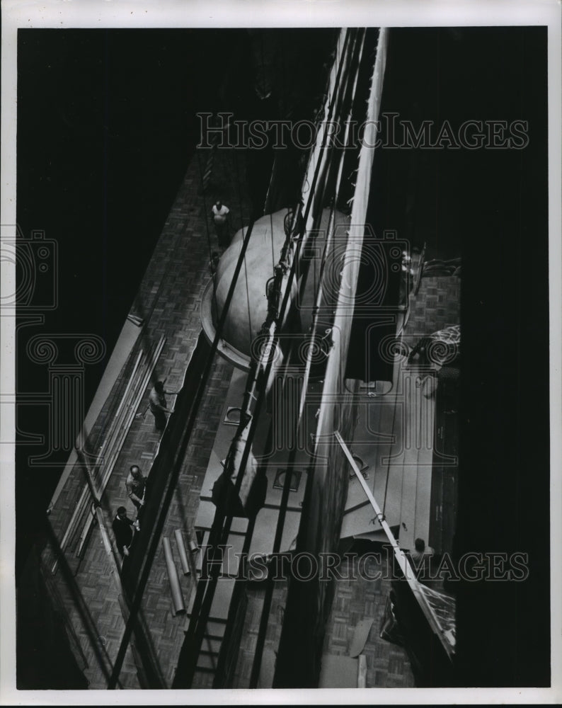 1963 Press Photo Carnival Ball- Construction underway for Carnival Ball.- Historic Images