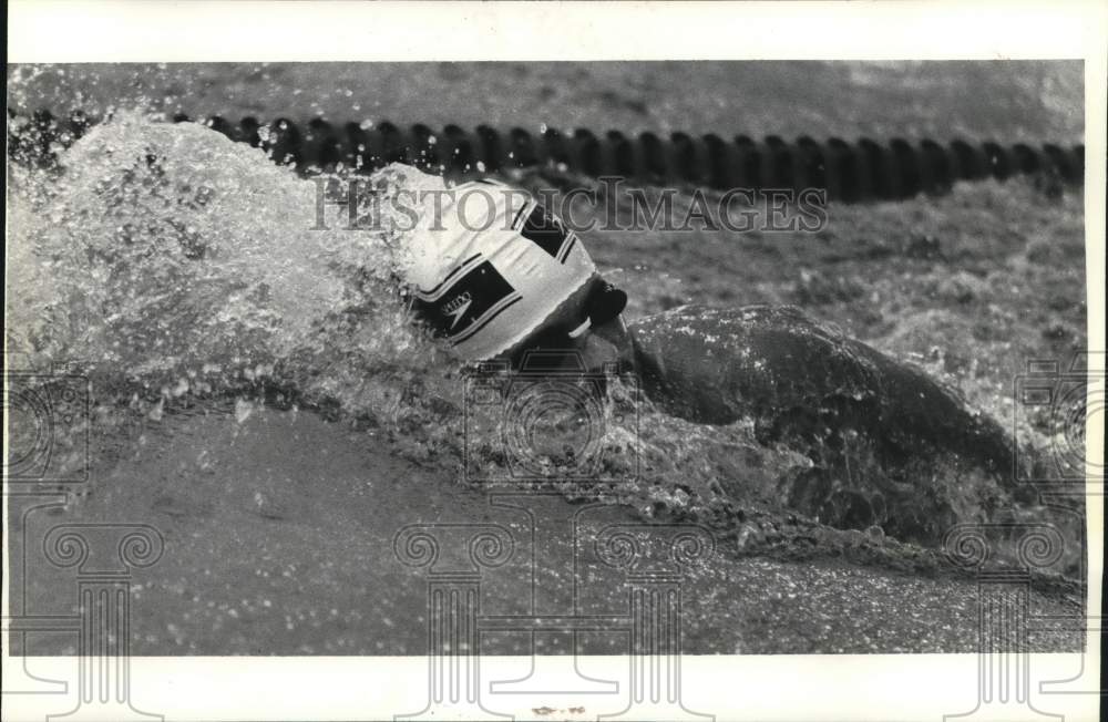 Press Photo A swimmer during tournament - nod00420- Historic Images