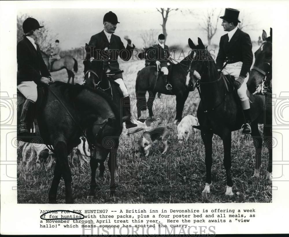 1979 Press Photo British inn offers fox hunting with three packs - nod00480- Historic Images