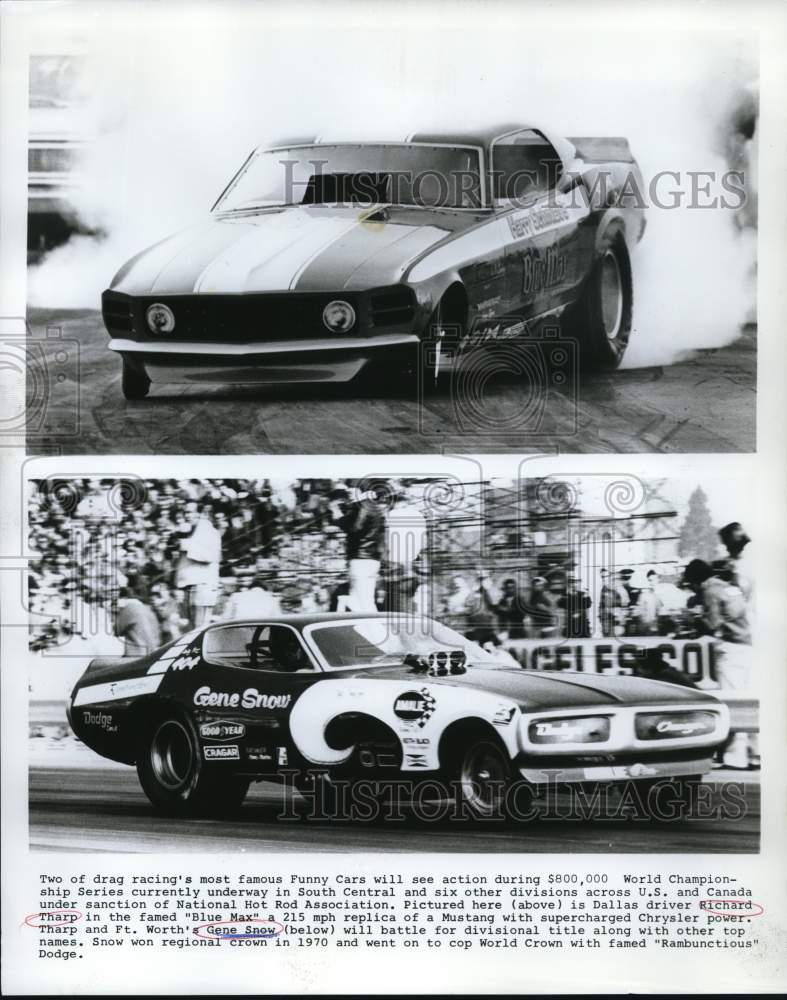 1971 Press Photo Two of drag racing&#39;s famous Funny Cars at World Championship- Historic Images