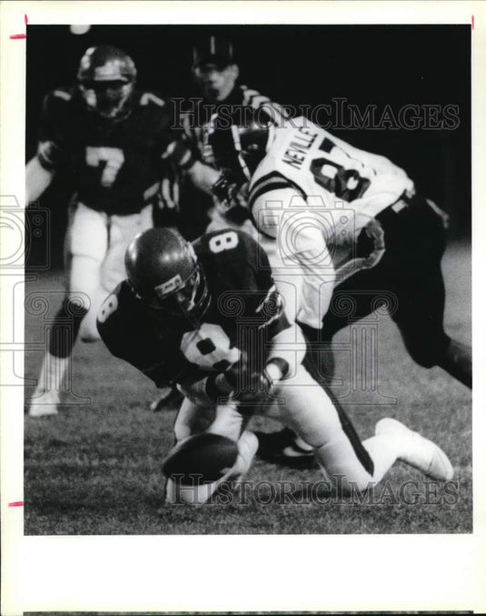 1990 Press Photo Football players during Ehret-Neville game- Historic Images