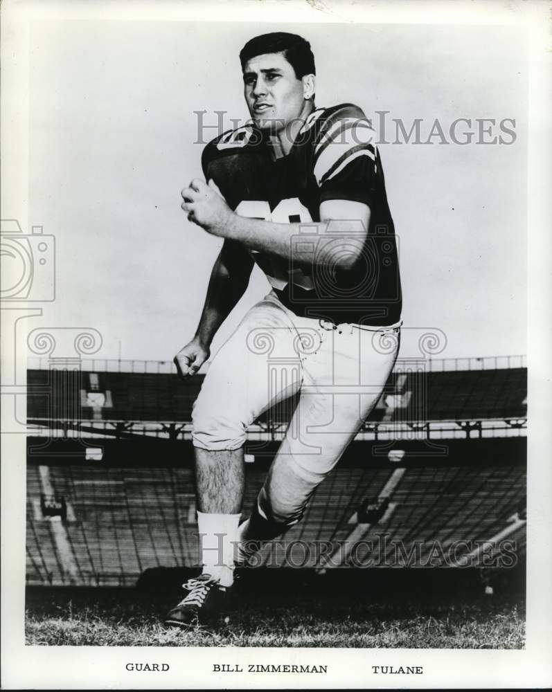 1967 Press Photo Football guard Bill Zimmerman of Tulane- Historic Images