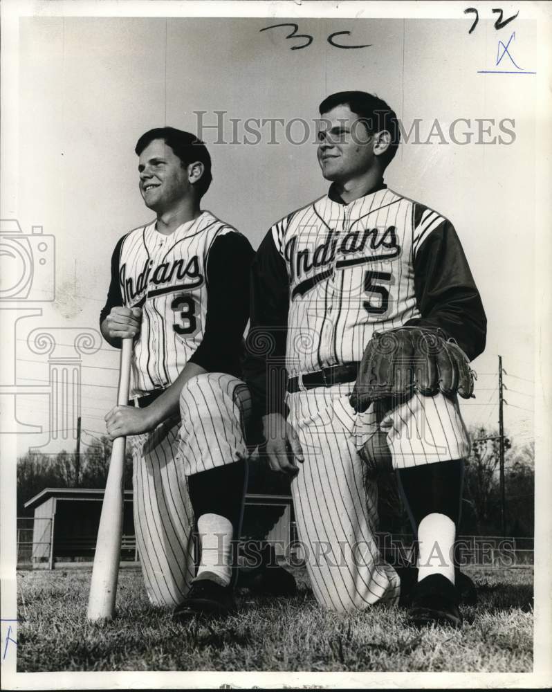 1969 Press Photo Twin baseball players Mitch and Mike Thompson of Indians- Historic Images