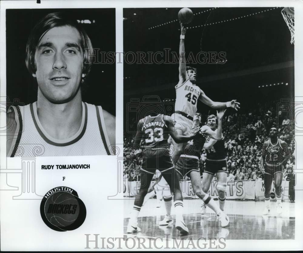 1978 Press Photo Houston Rockets basketball forward Rudy Tomjanovich during game- Historic Images