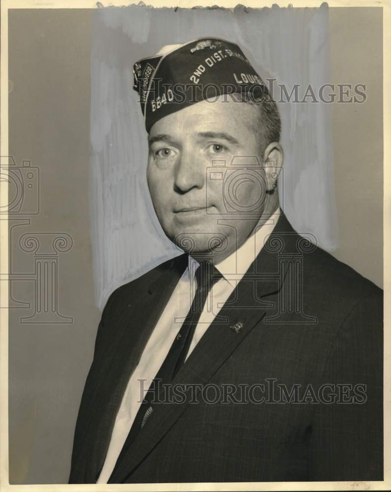 1961 Press Photo Weldon M. Talley installed as commander of District Two of VFW.- Historic Images