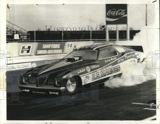 1975 Press Photo Mickey Thompson's U.S. Marine Special Race Car - nod04338- Historic Images