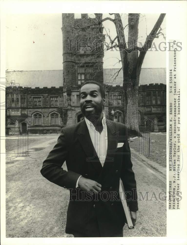 1983 Press Photo Brian Taylor, Princeton Basketball Player- Historic Images