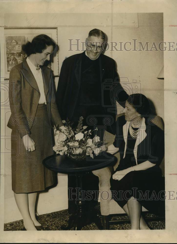 1940 Press Photo Reverend John Long Jackson with Wife &amp; Daughter Eleanor, LA- Historic Images