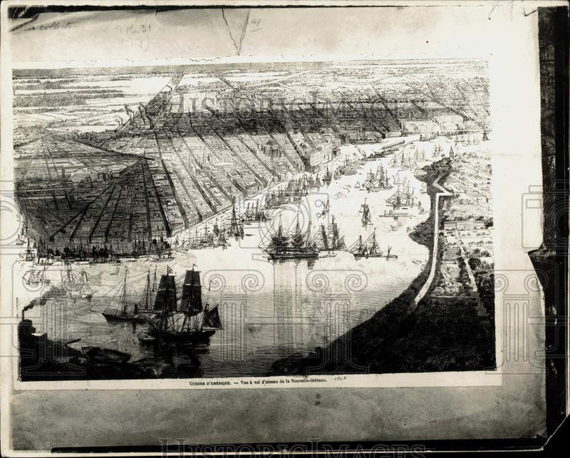 Load image into Gallery viewer, 1937 Press Photo Drawing of New Orleans, Louisiana from 1862 - nod09225
