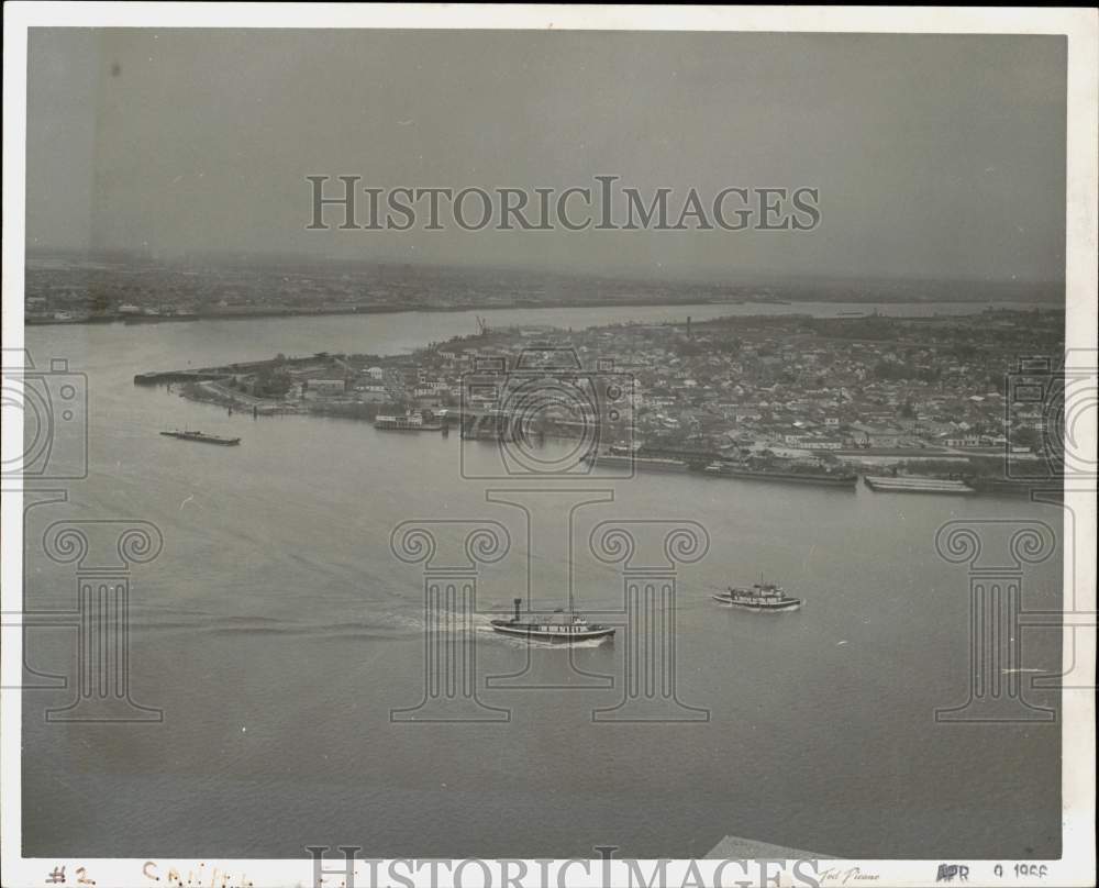 1966 Press Photo Aerial of New Orleans, Louisiana- Historic Images