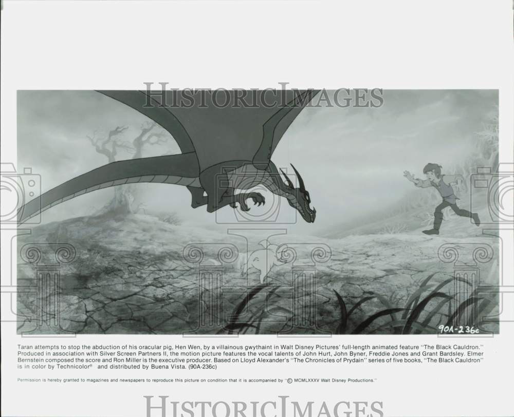 1985 Press Photo Scene from Walt Disney movie &quot;The Black Cauldron&quot; - nod09331- Historic Images