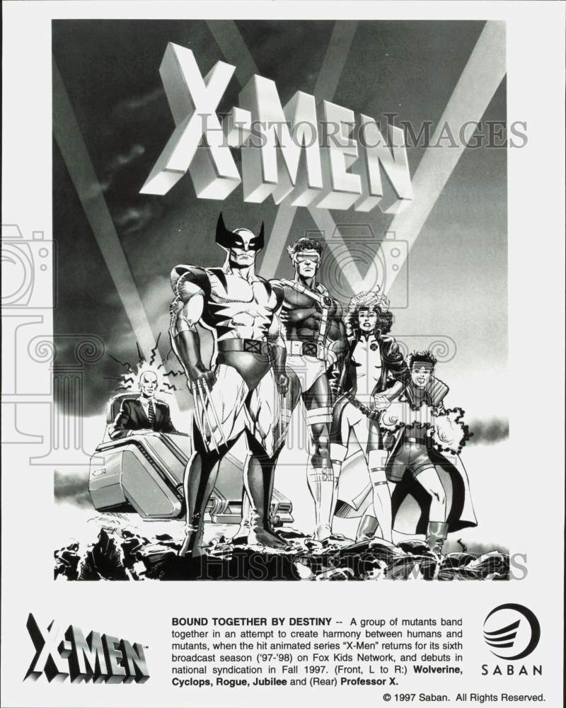 1997 Press Photo Star characters from the cartoon superhero series &quot;X-Men&quot;- Historic Images