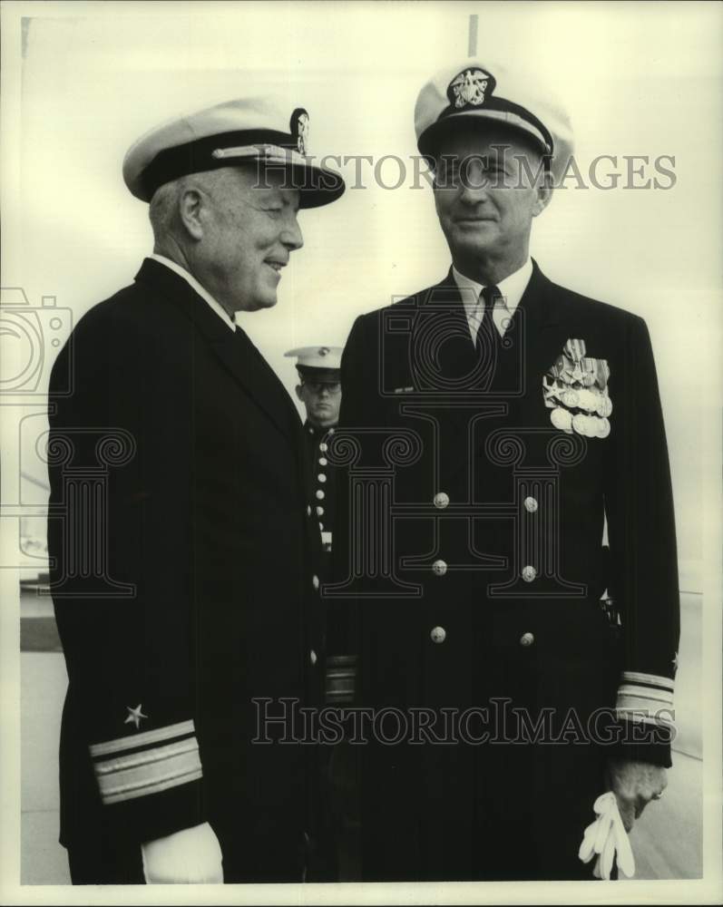 1965 Press Photo Rear Admirals Donald G. Irvine and William H. Groverman, Jr.- Historic Images