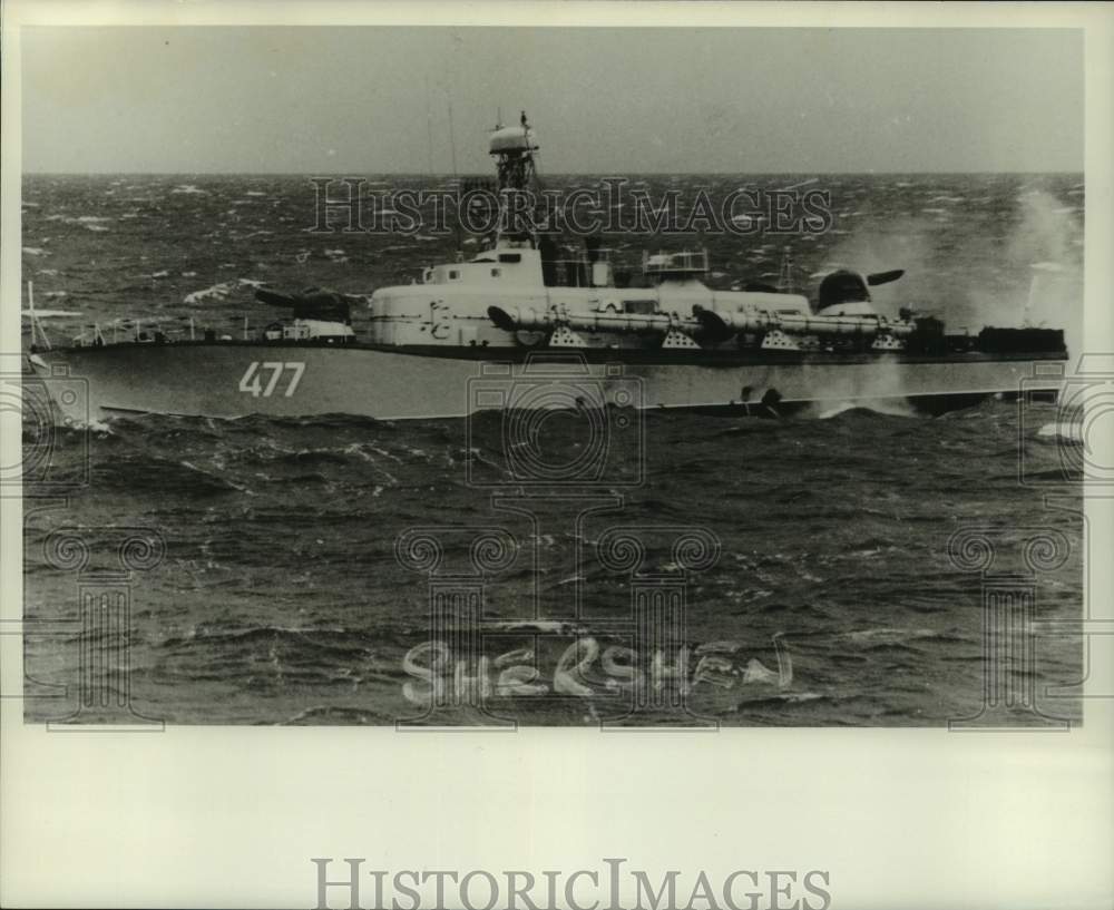 1973 Press Photo Side view of Soviet Shershen class fast torpedo attack craft